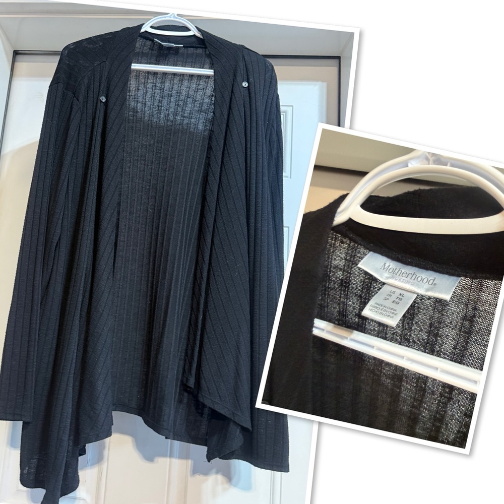 Motherhood Maternity Black Open-Front Cardigan sz XL
